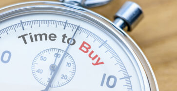 Time to buy: stopwatch showing the word Time to Buy