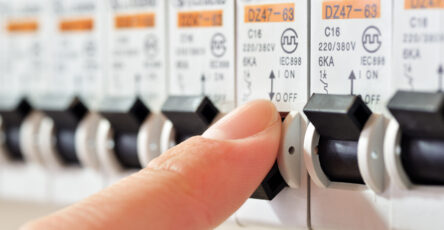 Fuse Box Circuit Breaker, Close Up