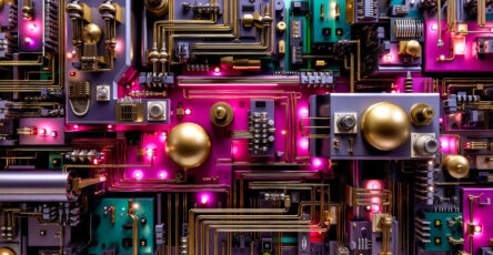 A close up of a bunch of electronic components